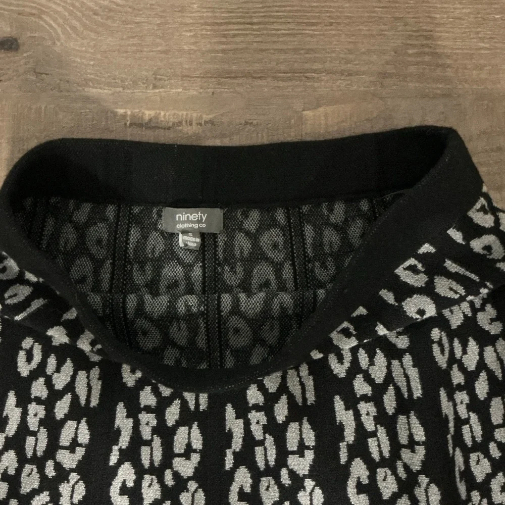 Ninety Black and White A-Line Skirt Small